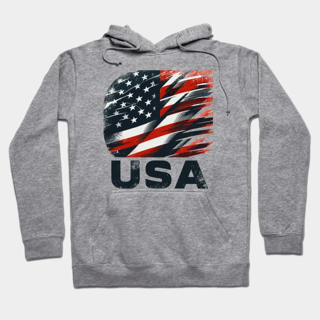 American flag Hoodie by Vehicles-Art